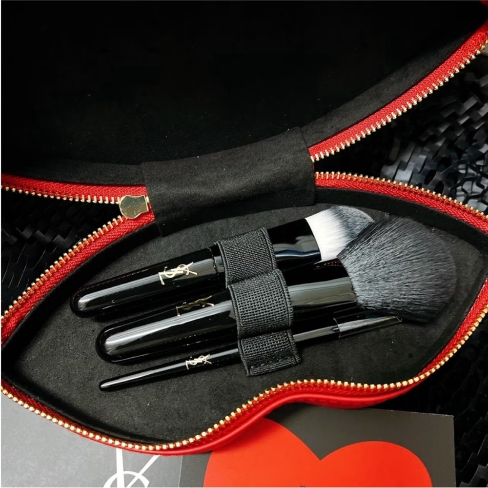 YSL Black Makeup Brush Set with Red Case - Picture 4 of 10